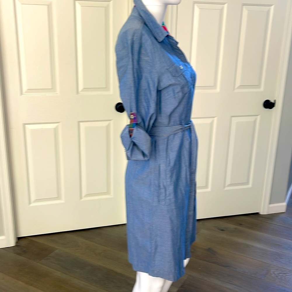 Tommy Hilfiger Chambray Denim Utility Shirtdress Reversible Belt Long Sleeve -S - Picture 5 of 14